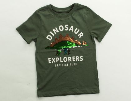 Тениска динозавър с обръщащи се пайети