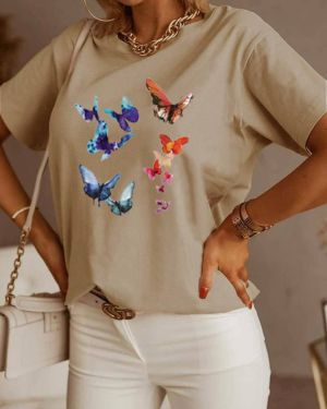 Дамска тениска пеперуди