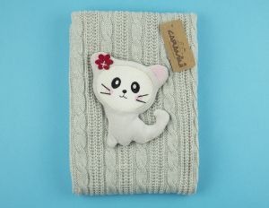 Плетено одеяло коте в кутия